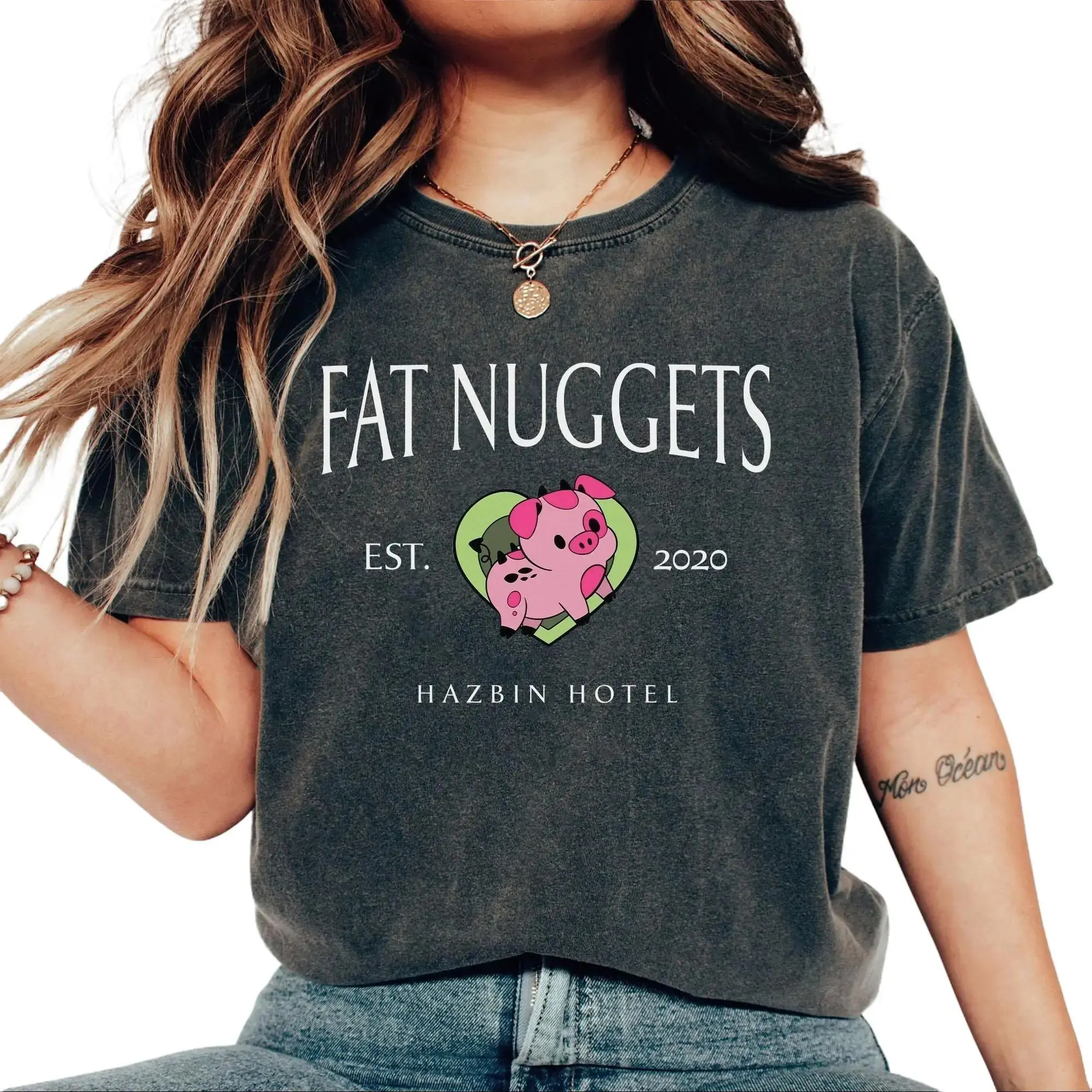 Fat Nuggets Hazbin Hotel T-Shirt Exclusive Limited Edition Unique Design Premium Cotton Tee for Fans