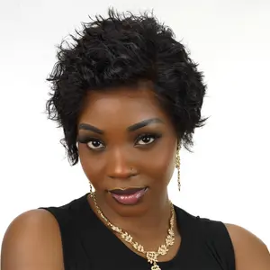 Dultev 13x6 Glueless Pixie Cut Wigs 007 for Women 180% Density Glueless Lace Front Layered Luxury Beauty HD Human Hair Wig