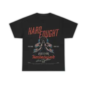 Pray Hard Fight Hard Mens Short Sleeve T-Shirts, Graphic Tee, Cotton Shirts, Jesus T Shirt, Streetwear, Gym Tee, men gifts, Machine Washable
