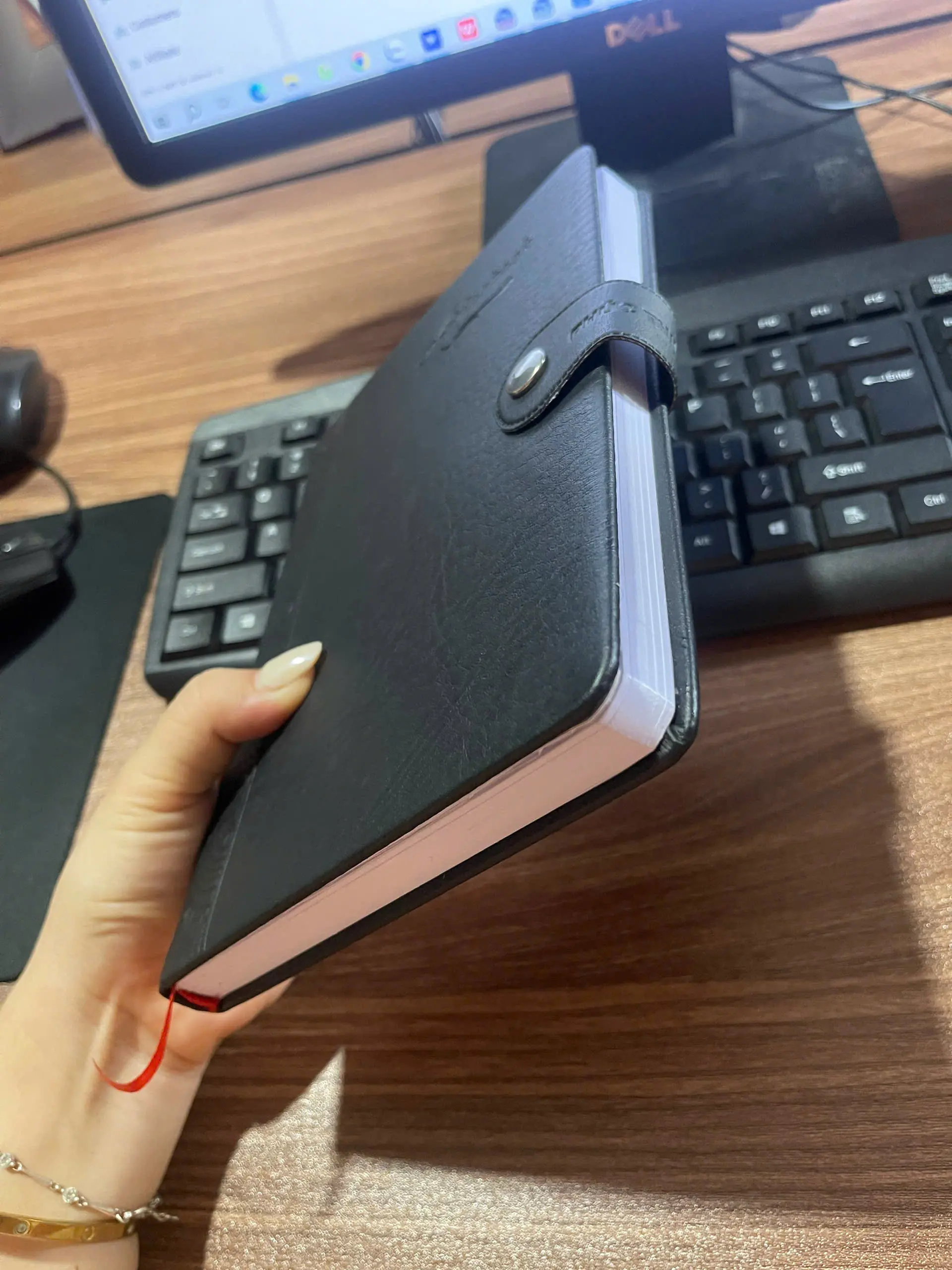 Premium Leather Business Notebook with Snap Closure | A5 Executive Journal | Refillable Hardcover Writing Notebook