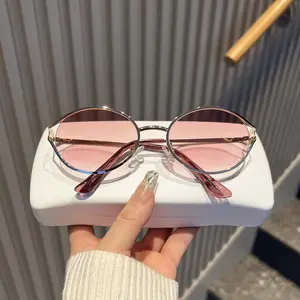 Vintage Oval Metal Sunglasses Women - UV400 Protection Luxury Style Shades