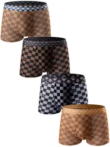 4-Pack Men's Boxer Brief, Casual Comfy Slim Fit Breathable Moisture Absorption Opening Crotch Underwear for Daily Wear, Mens Underwear for All Seasons, Undergarments, Athleisure Menswear, Underwear Boxer Briefs Day boxers