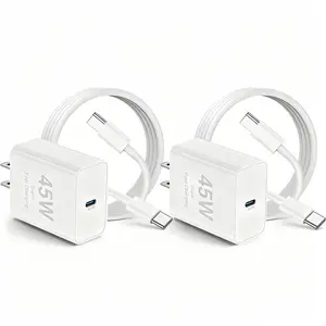 2Pack 45W iPhone 17 16 15 Charger Fast Charging,USB C Super Fast Charger Block and Long Type C to C Cable Cord 10ft for Apple iPhone 17 Pro Max/17 Air/16 Pro/16 Pro Max/15 Plus/15 Pro/iPad Plug Cube