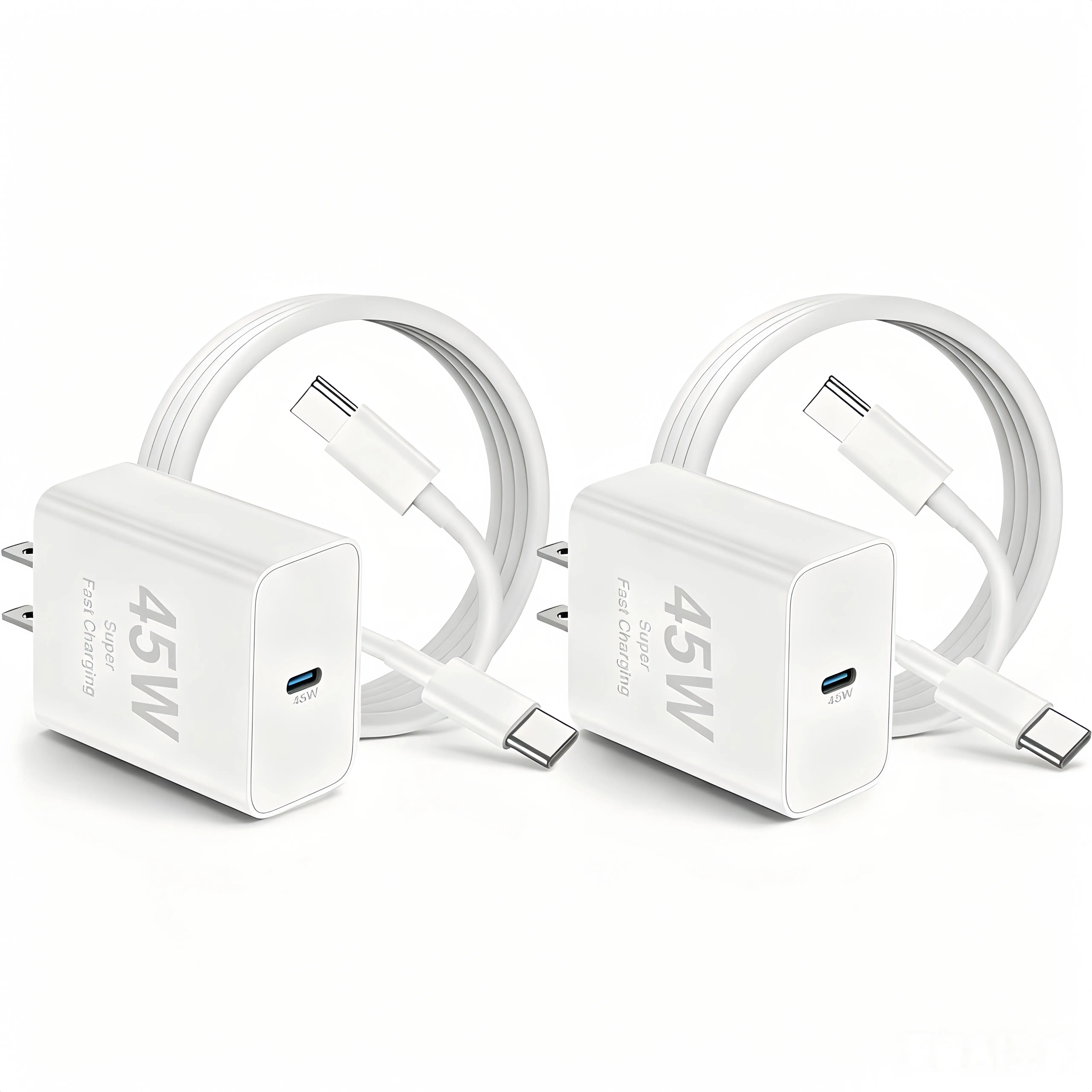 2Pack 45W iPhone 17 16 15 Charger Fast Charging,USB C Super Fast Charger Block and Long Type C to C Cable Cord 10ft for Apple iPhone 17 Pro Max/17 Air/16 Pro/16 Pro Max/15 Plus/15 Pro/iPad Plug Cube