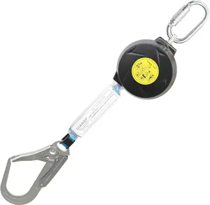 6FT Self Retracting Lifeline Fall Protection Retractable Safety Lanyard Rectracting Lifeline Personal Fall Arrest Protection ANSI Self Retractable Gear for Roofing Construction(Big Hook)