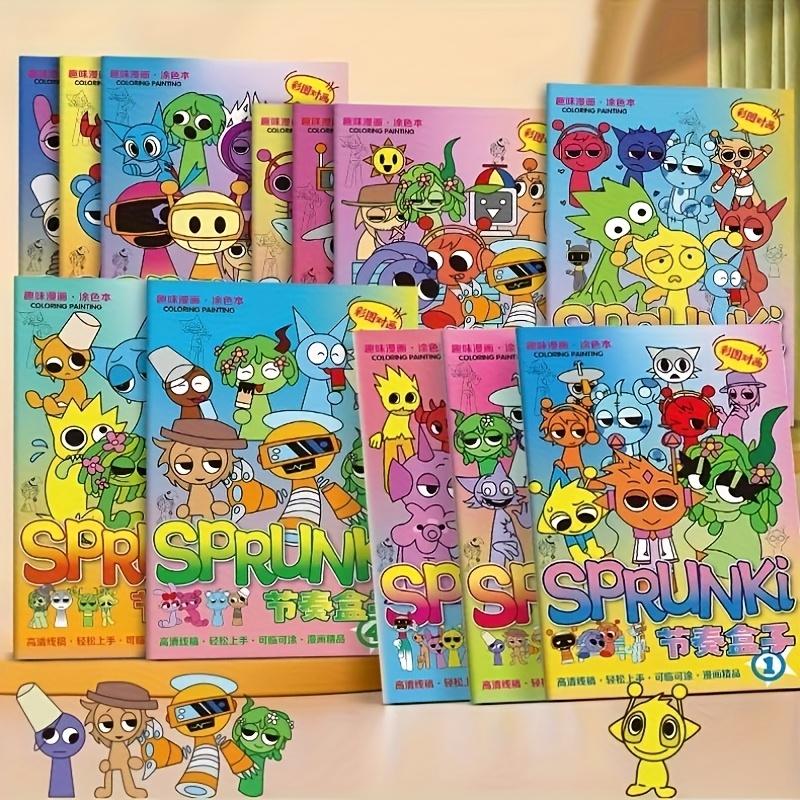 12 Book Coloring Set, Coloring Book Box, Sprunki Theme for Creativity and Focus, Perfect Christmas and Birthday Gift, Portable Art Supplies for All Ages