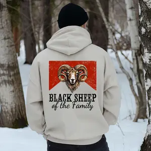Black Sheep of the Family Shirt, Funny Graphic Sweatshirt, Vintage Ram Design Unisex Streetwear Gift for Rebels