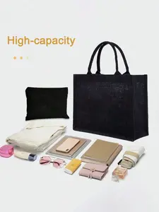 Linen Handbag Set, DIY Design, Elegant Simple Style, Personalized Bridesmaid Wedding Gift Bag, Makeup Bag, Travel Storage Pouch