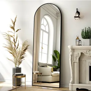Arched Full Length Floor Mirror 59.1"x16" Full Body Standing Mirror