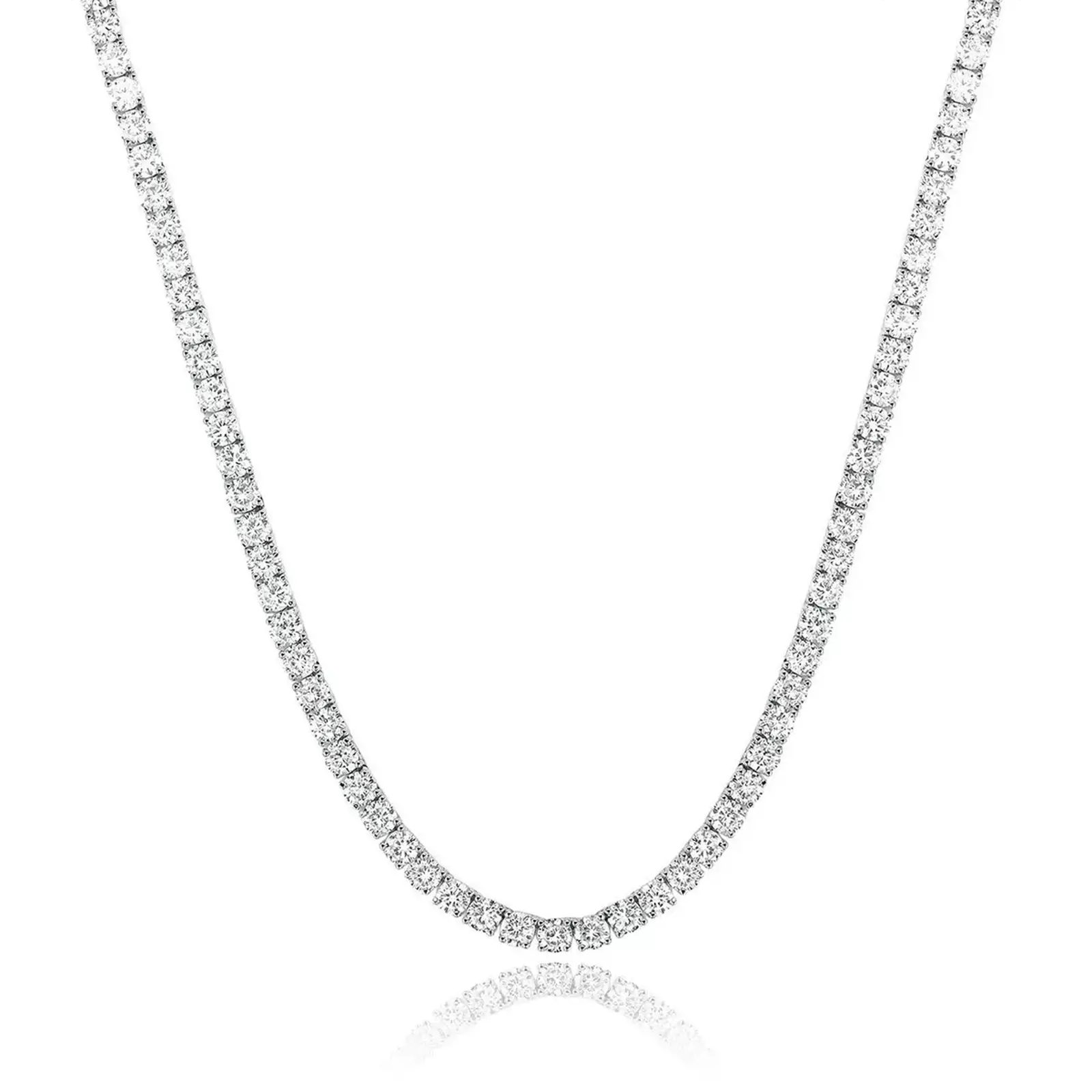 Men Women Tennis Necklace 4mm Cubic Zirconia  14K Yellow or White GoldPlated,  Fashion Elegant Chain Jewelry,Daily Wear FathersDayGift. clean girl jewelry TikTokShopBlackFriday