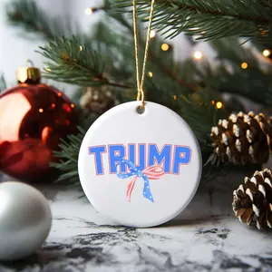 Donald Trump Ceramic Ornament, Christmas Tree Decoration, Festive Trump - Circle, Star, Heart, Oval Shapes