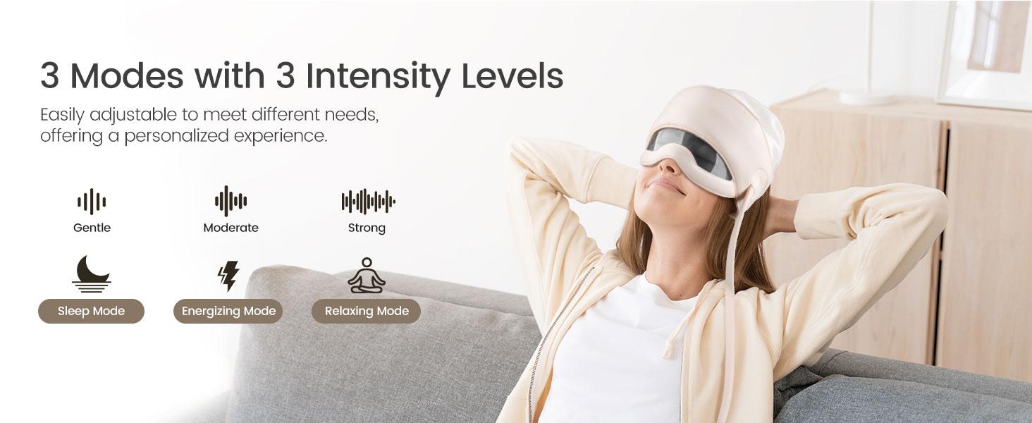 Electric Head Massager for Headaches, Eye Massager with 6-Level Heat, 6-Zone Kneading Temple Massager & Migraine Massager, Rechargeable Head and Eye Massage for Stress Relax