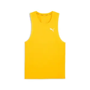 PUMA Mens Run Favorite Singlet Crew Neck Athletic Tank  Casual - Yellow