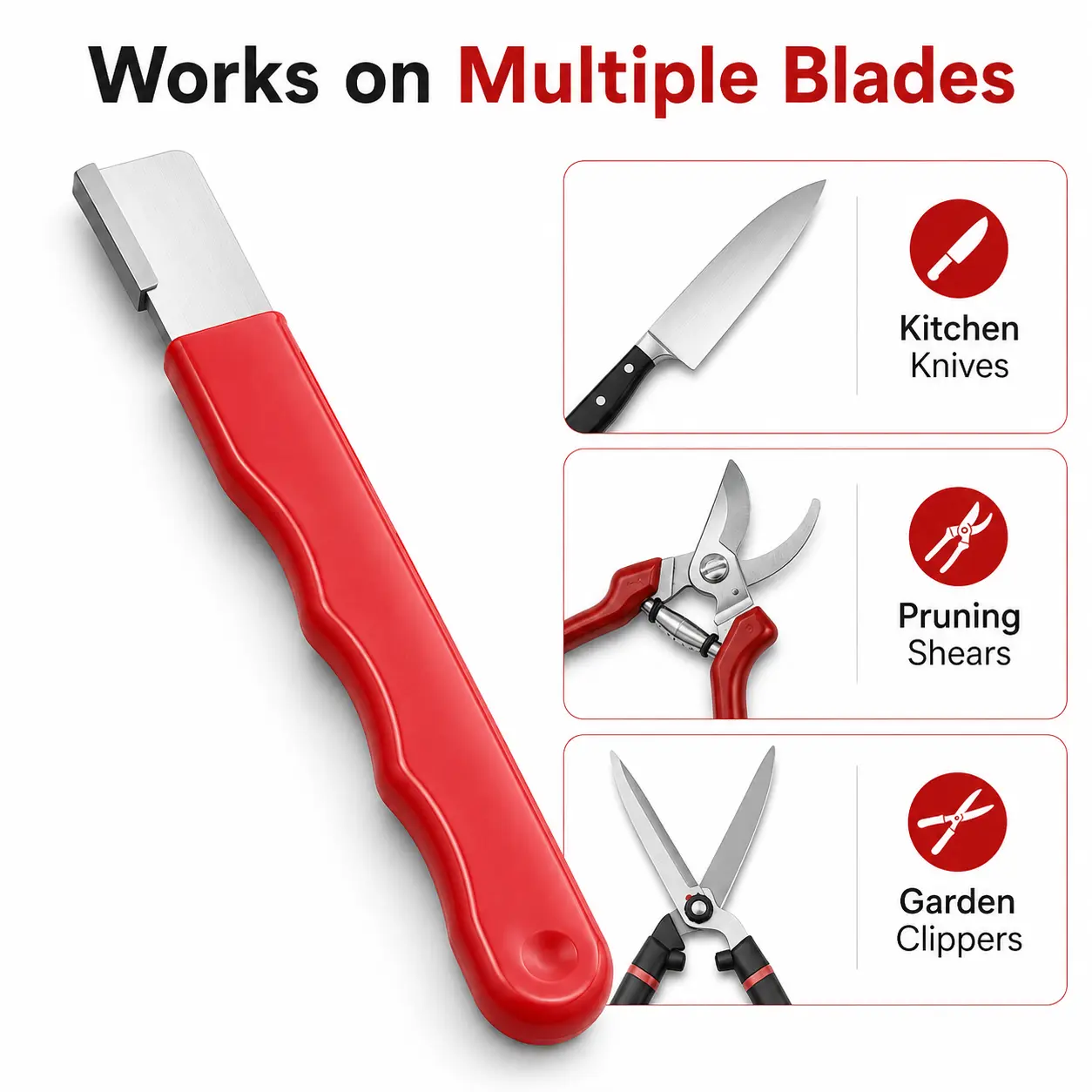 Professional Kitchen Knife Sharpener, Precision Blade Sharpening Tool & Whetstone, Works for Kitchen Knives as well as Garden Shears, Random Color Delivery