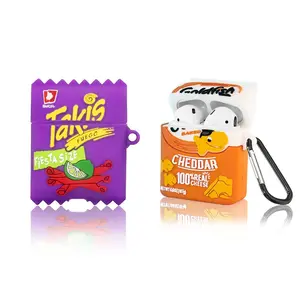 2Pack WQNIDE for Airpod 2/1 Case Takis Potato Chips & Goldfish Cookie Airpods Cover Candy Cute Fun Fashion Food Skin Protective Cover Accessories Soft Silicone with Keychain for Girls Airpod 2/1