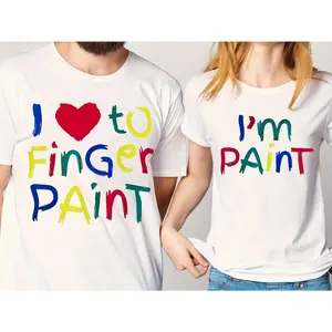 Couple Breathable Set Round Neck Shirt, Couple Outfits, Valentine'S Day Gift for Him And Her, 100% Cotton Short Sleeve Top, Mix And Match Couple Attire, Spring And Summer Casual Wear