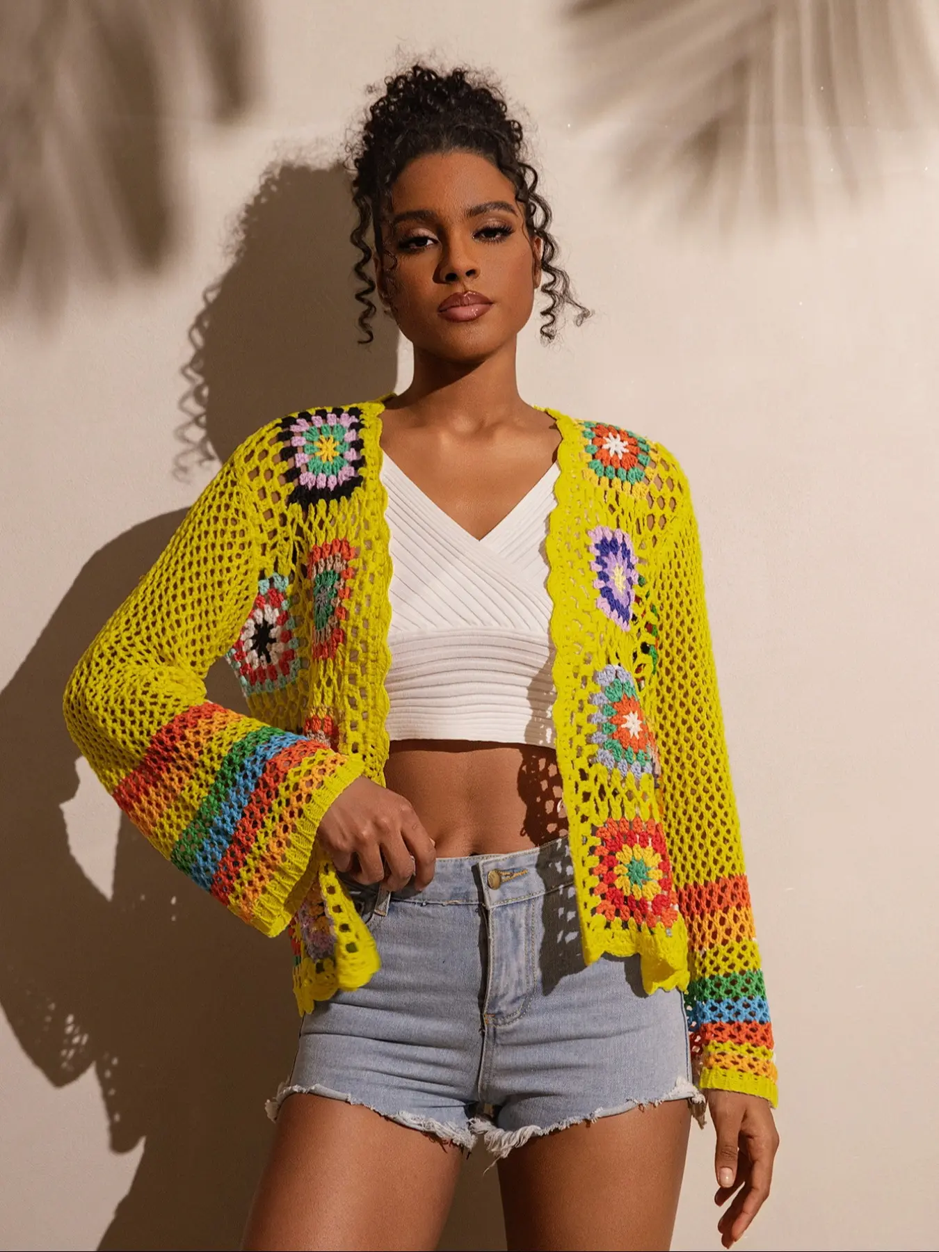 long patchwork crochet cardigan - TikTok Shop