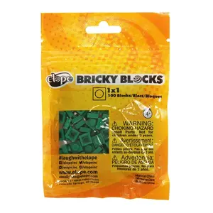 Bricky Blocks 100 Pieces 1x1 Green