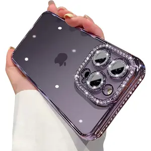 Glitter Plating Phone Case – Shiny Diamond Shockproof Cover for iPhone 11 12 13 14 15 16 Pro Max Plus | Protective Accessories Free glitter card Wireless Durable