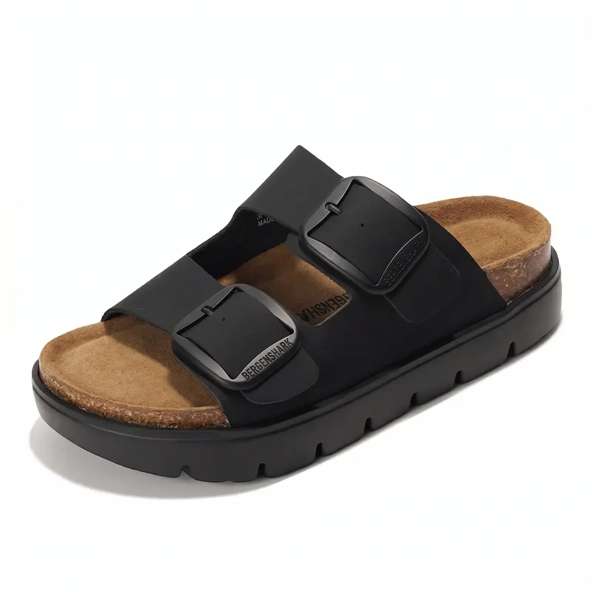 MOO Women's Genuine Leather Platform Flatform Slides - Casual, Lightweight Walking Shoe Sandals, Soft Suede, Comfortable Non-Slip Chunky Outdoors Footwear with Stylish Color Options, Slip On