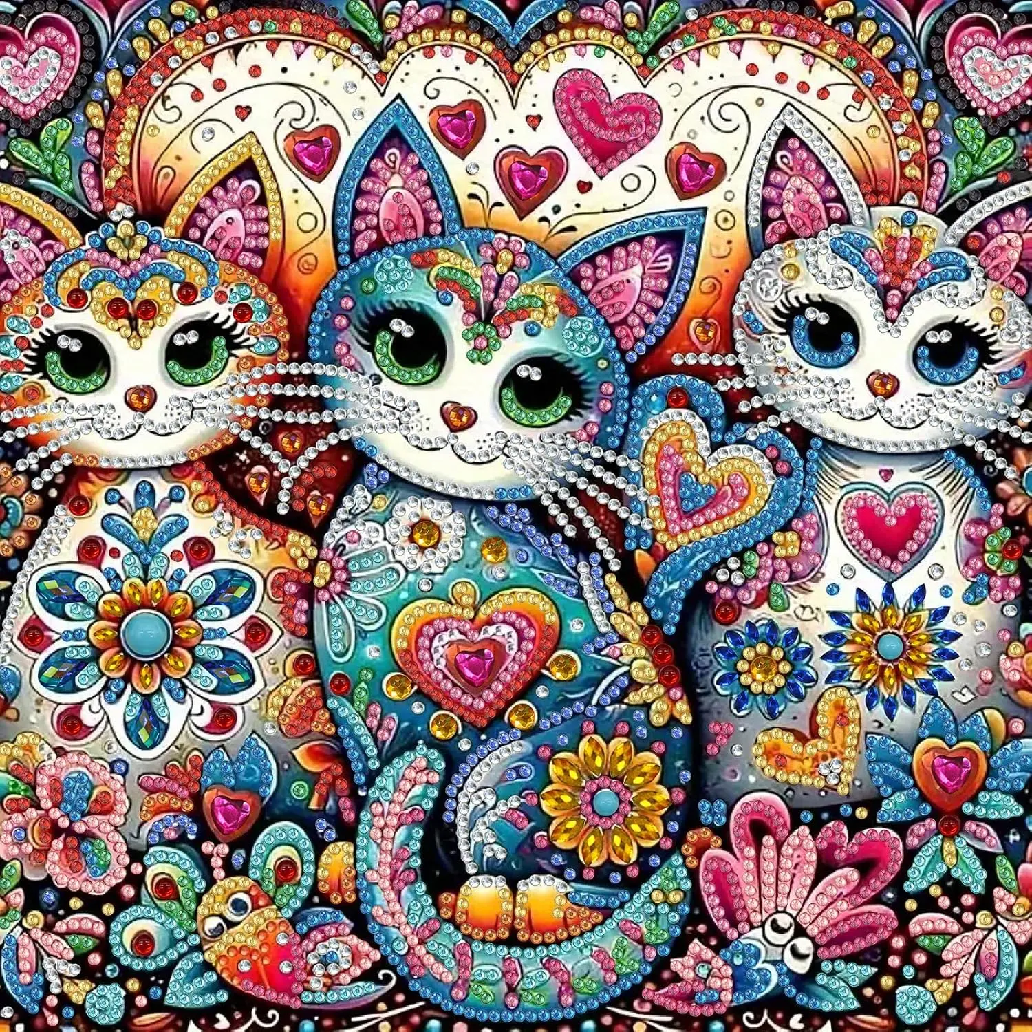 ToyVerse Special Shape Diamond Art Kits for Adults, Funny Cat 5D Diamond Painting Kits for Beginner, DIY Gem Art, Animal Diamond Crystal Rhinestones Painting Kits for Home Wall Decor Gift, 11.8x11.8 in