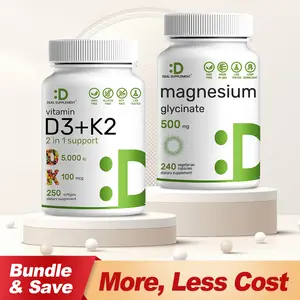DEAL SUPPLEMENT Magnesium Glycinate+Vitamin D3&K2 BUNDLE | Muscle, Joint, Bones, Nerve Function, Sleep, Heart, Immune System Healthcare