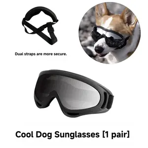 Kugou Sunglasses UV Protective Goggles for Medium to Small Dogs with Adjustable Strap for Outdoor Adventures Blocks UV Rays Dust Glare and Snow Blindness Dog Adventure Gear Best Gift for Dogs glasses