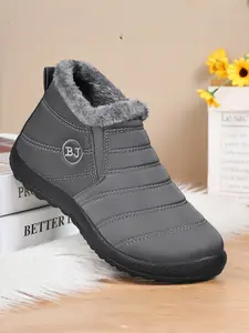 Women's Extended Size Winter Boots | Plush Lined Insulated Short Boots | Cozy Non-Slip Soft Sole