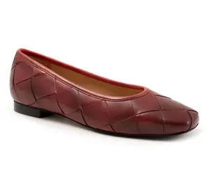 Trotters Leather Square Toe Ballet Flat- Hanny