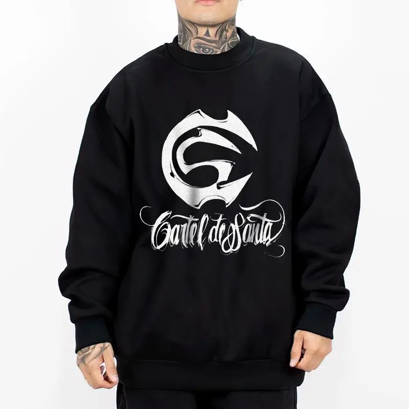 Cartel de santa Chicano clothing , Lowrider clothing, Gangster clothes, Mexican Clothing, Streetwear Hoodie Men CDS2