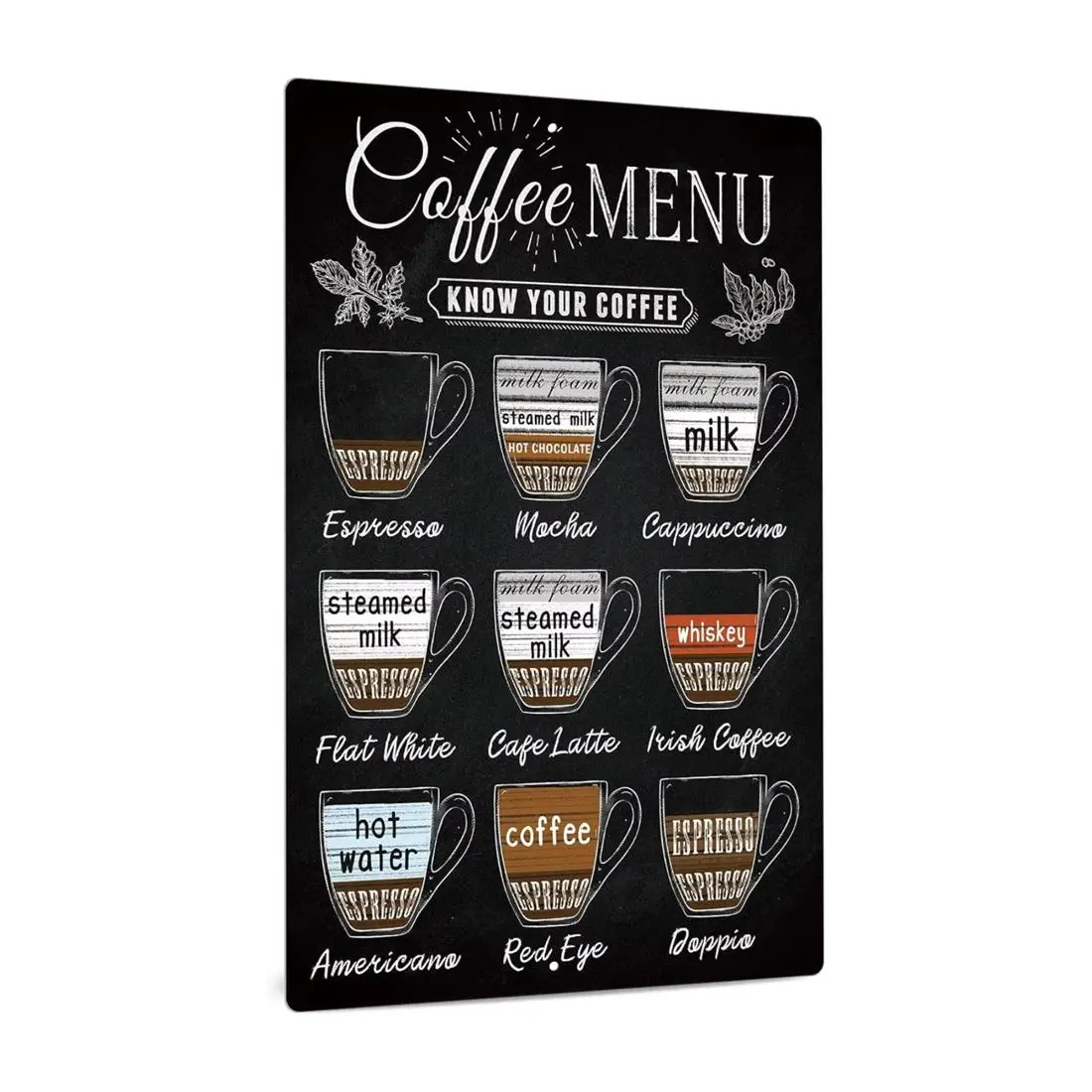 Coffee Menu Pattern Chalkboard Sign, Chalkboard Beer Bridge Sign, Wall Decor for Home Bar, Man Cave, Basement & Apartment