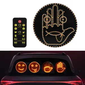 Car LED expression gesture lights rear windshield decorative lights car interactive lights multi mode LED lights car fun decorative lights Car Interior Decoration Car Accessories