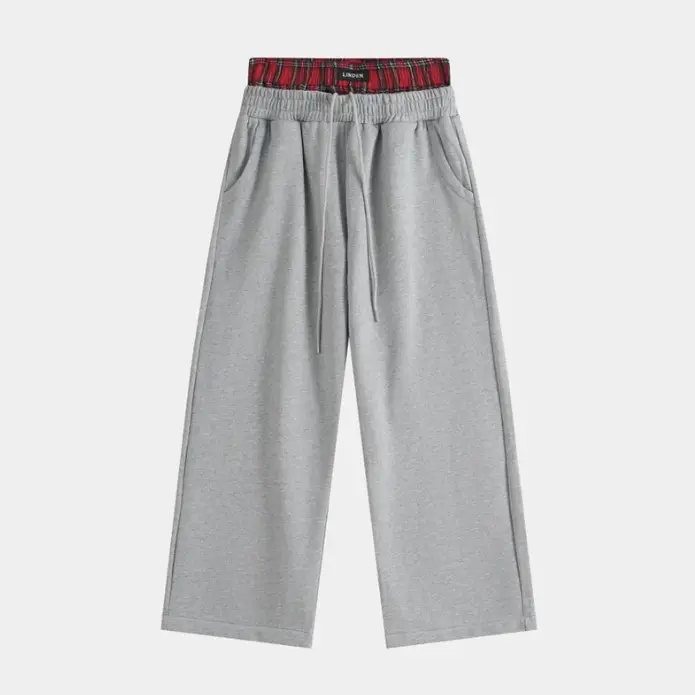 Woolenmaker Boxer Double Waist Baggy Sweatpants,460GSM Ultra Heavyweight Fleece Streetwear Joggers
