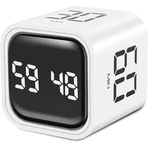 Digital Cube Pomodoro Timer, 1 Count 5/10/30/60min Countdown Timer, Vibration & Adjustable Sound Alarm Timer for Task Work Cooking ADHD Kids Studying, Kitchen Egg Timer