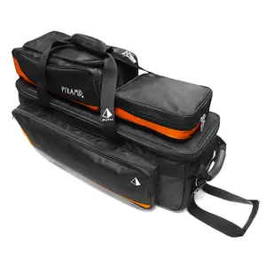 Pyramid Path Triple Tote Roller Plus Bowling Bag (Black/Orange)