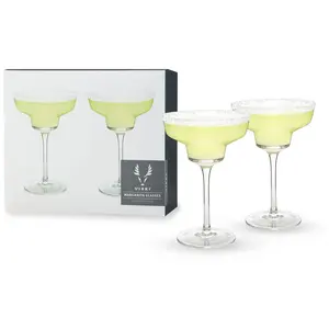 Viski Angled Crystal Margarita Glasses