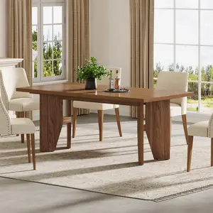 LITTLE TREE 63" Dining Table for 4-6, Modern Farmhouse Rectangular Kitchen Table, Large Dinner Table for Kitchen, Dining Room