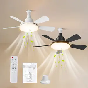33w Ceiling Fan Light, 24 Inch LED Fan Lamp with Remote Control, Pure Copper Dc Motor, Quiet, Reversible Direction, Timer, Memory Function