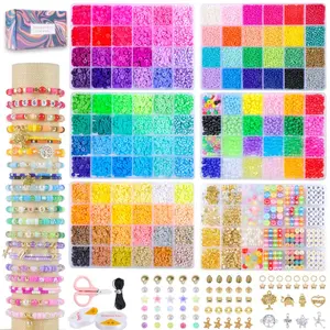 6 Box Friendship Bracelet Kit - 13000 Pcs, DIY Jewelry Making Set with Beads, Charms & String