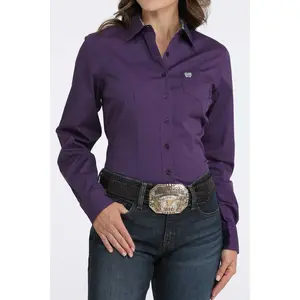 Cinch Women's Stretch Purple Stripe Button Down Shirt