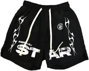 Black Hell St4r Basketball Mesh Shorts Casual Summer Outfit 2025 Men's Bottom For Daily Outdoor Wear