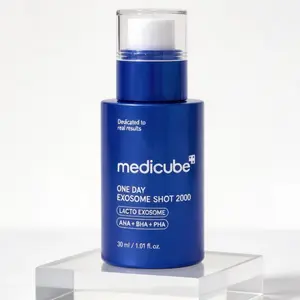 Medicube One Day Exosome Shot 2000 Pore Serum 30ml - Exfoliating & Brightening Ampoule with AHA BHA PHA for Pore Minimizing & Smooth Skin