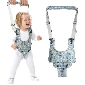Baby Walker, Handheld Kids Toddler Walking Harness Helper Assistant Protective Belt Child Activity Walker Adjustable Standing Up Walking Learning Helper for Toddler 7-24 Month (Blue & Grey)
