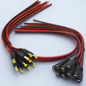 5/20/50 Pcs 12V DC Power Connector Kit, 5.5x2.1mm Male Female Plug Adapter Cable for LED Strip Lights, CCTV Camera, Electrical Wiring Tools & Accessories