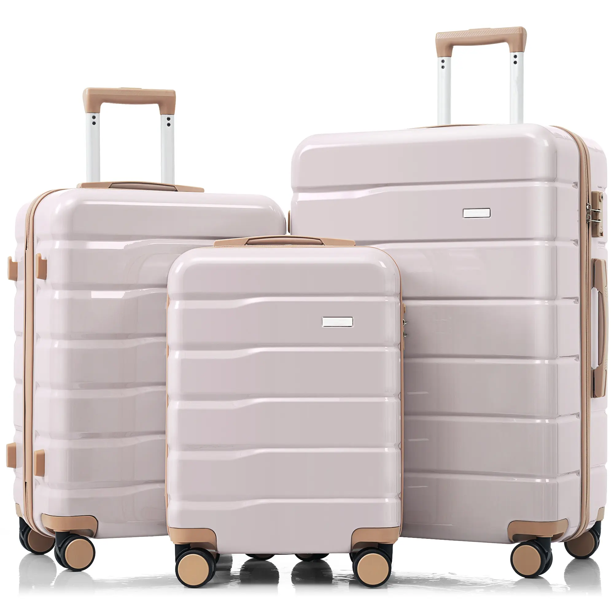 Advanced ABS travel luggage set (20+24+28) inches, 3-piece TSA lock luggage set, equipped with 360 ° rotating wheels, super smooth zipper without difficulty, perfect size without bloating