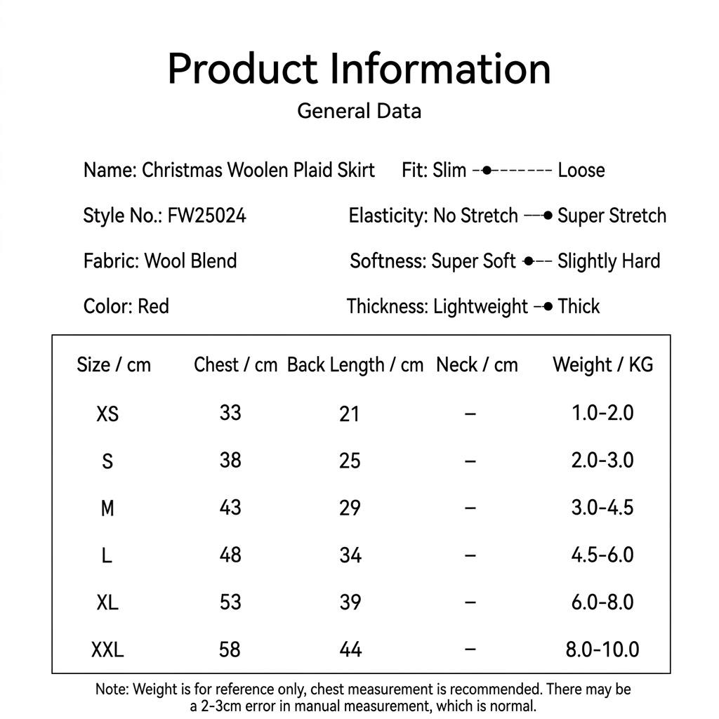 Christmas Red Plaid Dog Dress Winter Warm Puppy Clothes with Bow Cute Holiday Pet Apparel for Small Medium Dogs