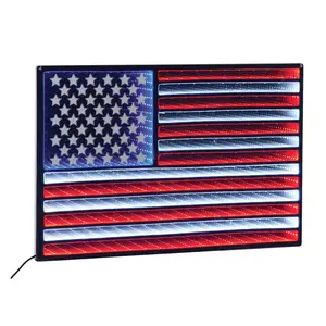 Melrose 92901DS Hangable Infinity Light Decoration, 23x15.5 in. Hanging Flag, Red-White-Blue