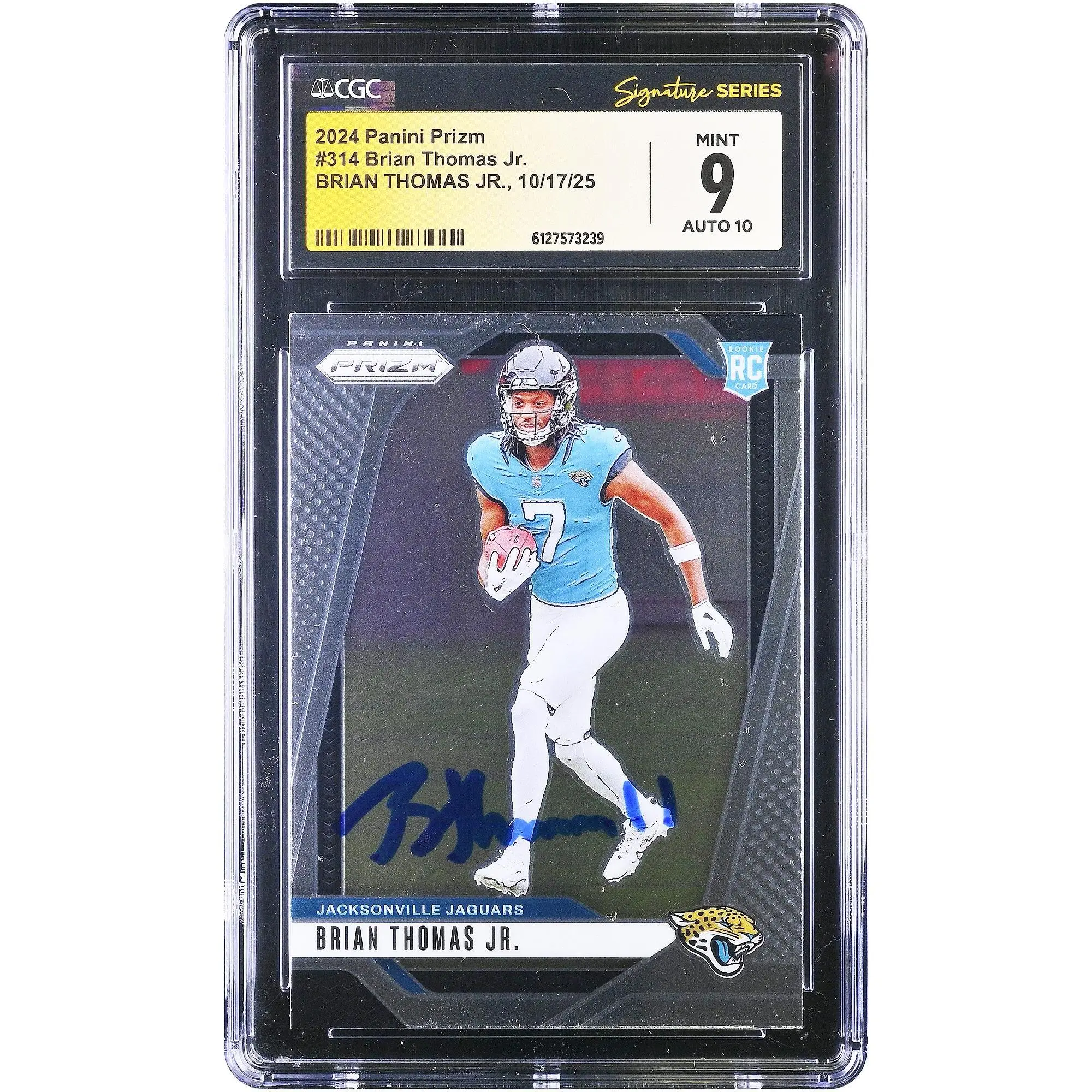 Brian Thomas Jr. Jacksonville Jaguars Autographed 2024 Panini Prizm #314 CGC Authenticated 9/10 Rookie Card - Fanatics Authentic Certified