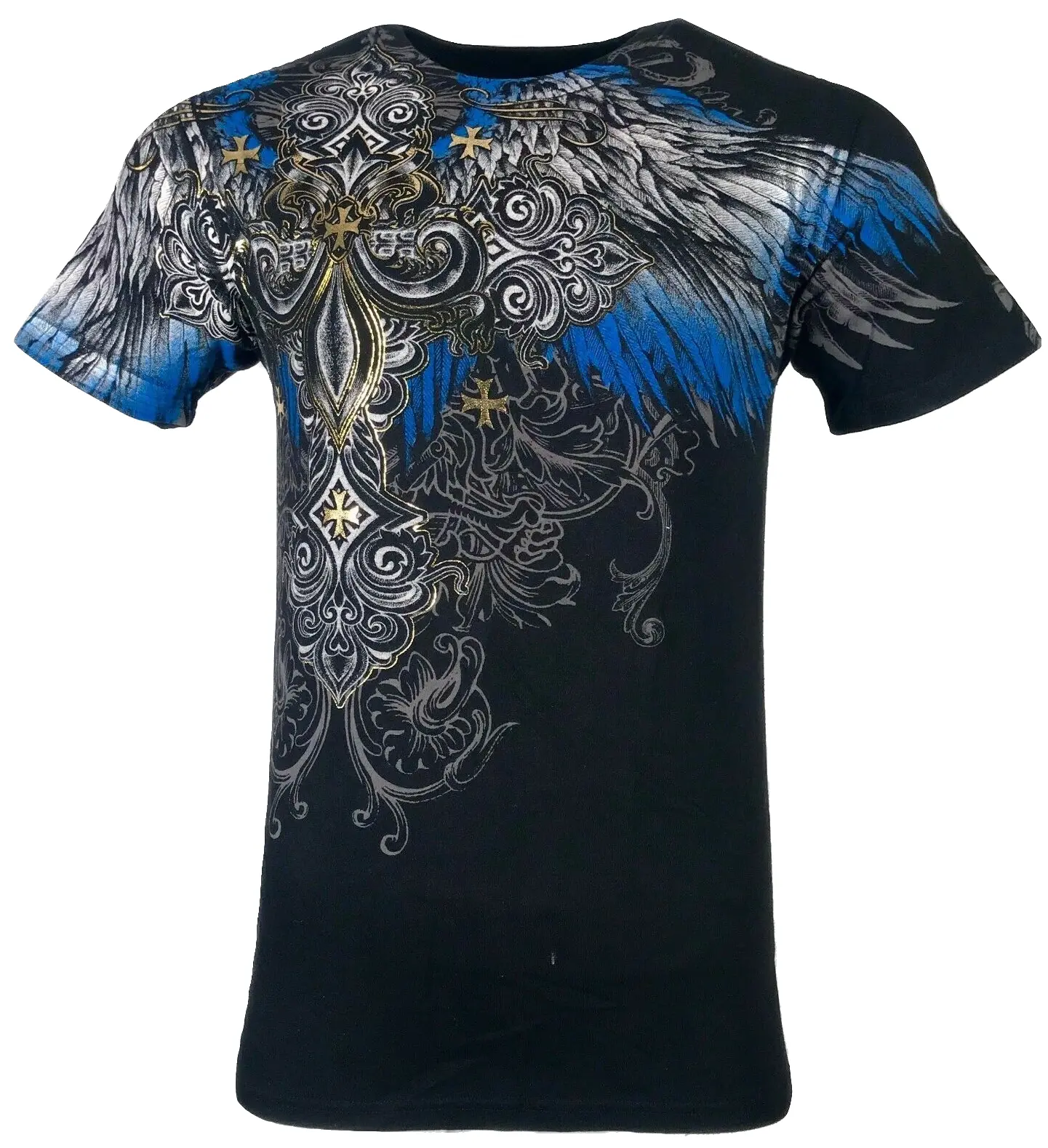 Xtreme Couture by Affliction Men's Ensign Graphic Tee, Casual Biker MMA Short Sleeve Crewneck in 100% Cotton with Letter Print, Casual Tee, Crew Neck, Printed, Round Neck