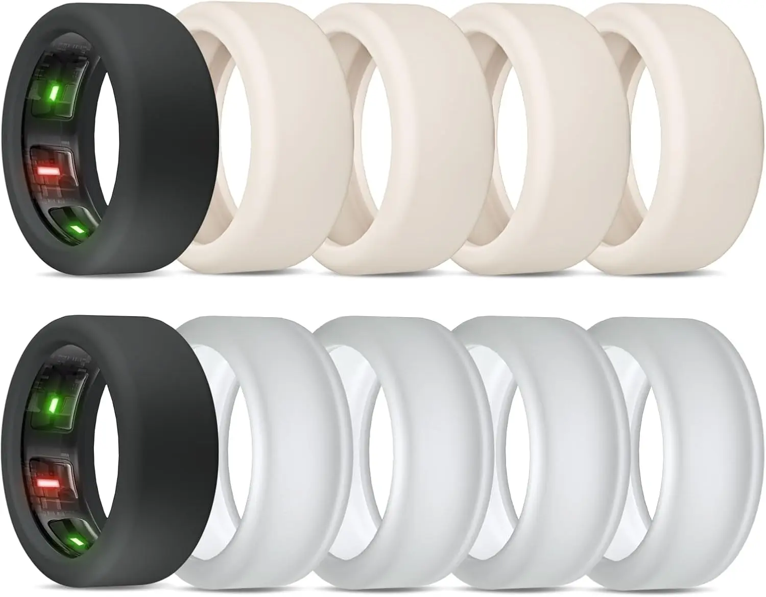 10 Pack Cover for Oura Ring Gen 4 & 3/ULTRAHUMAN Ring AIR, Anti-Scratch Elastic  Protector Case Accessories for Women Men Working Out Gym (10 Colors - Set 10, M (11/12/13/14/15))